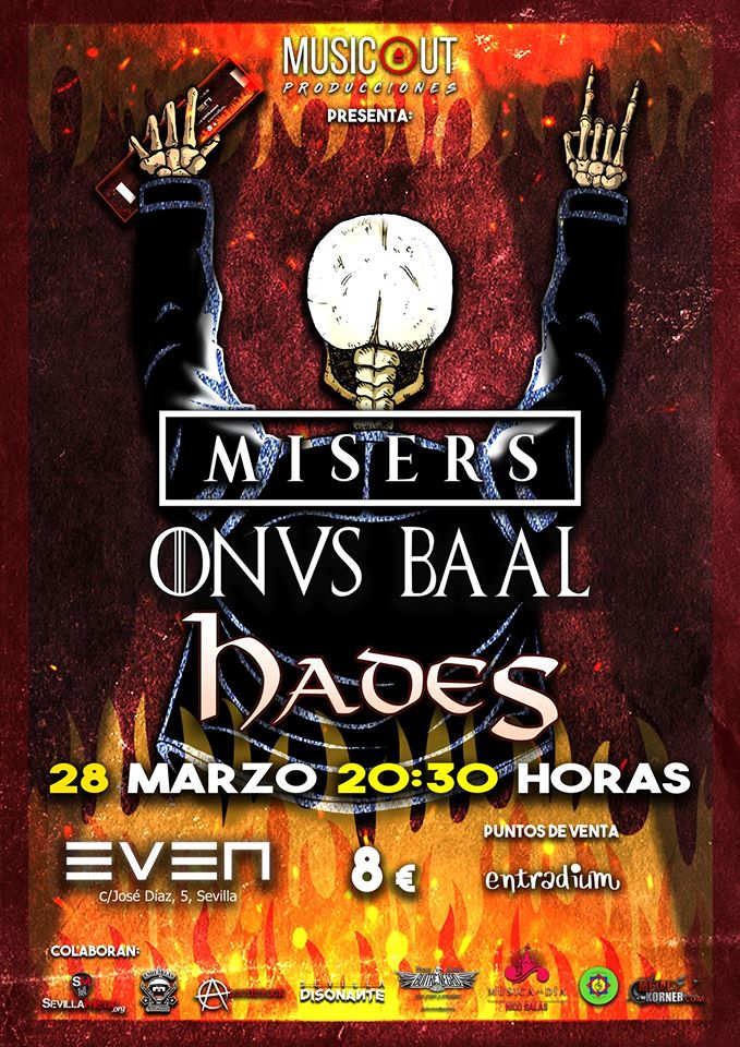 MISERS + ONVS BAAL + HADES el 28 de marzo en Sevilla (sala Even)