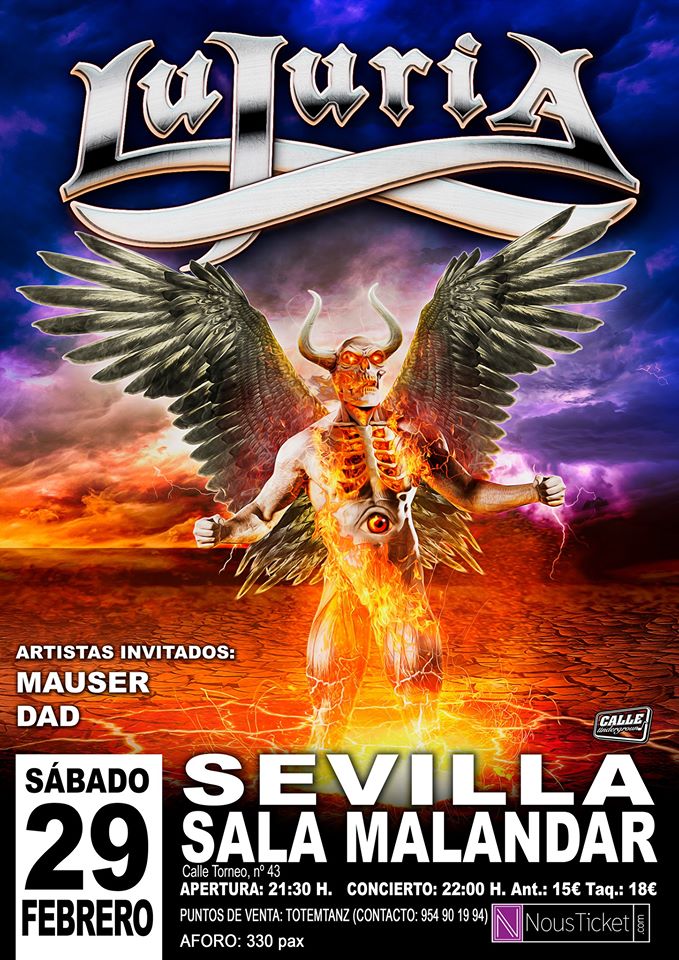 Lujuria aplaza su concierto de este Sábado en Sevilla