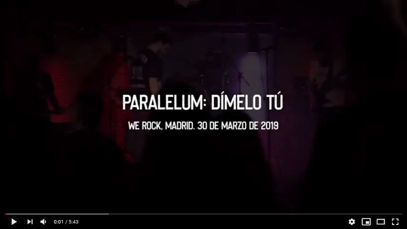 PARALELUM Nuevo videoclip y próximas fechas de “Under the tour 2020”