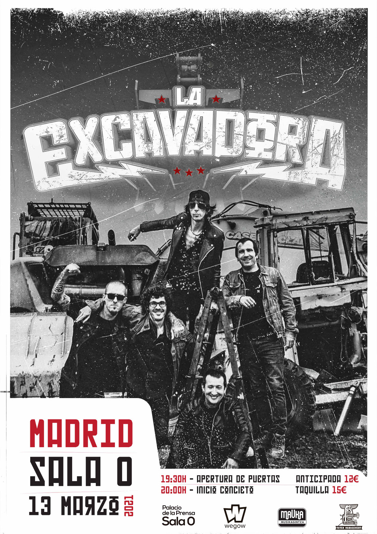 La Excavadora estará en Madrid el sábado 13 de marzo